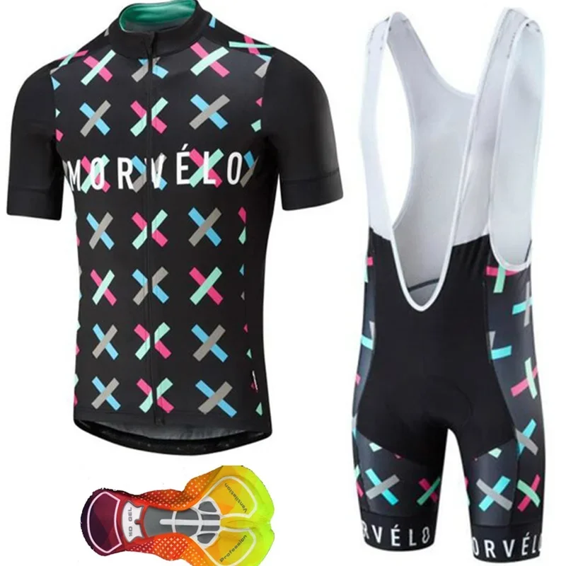 2020 Men Morvelo Team Cycling Jersey Clothing summer Bike Clothes Shirts bib shorts 16D pad set uniformes ropa ciclismo hombre