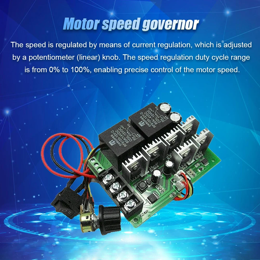 Brush Motor Speed Controller Module DC10-50V 2000W 40A Voltage Regulators Forward and Reverse Linear Potentiometer Speed Control