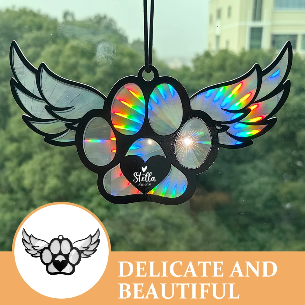 

Pet Remembrance Pendant Cat Memorial Home Decor Sun Catchers Window Hanging Acrylic Suncatcher Stained Glass Ornament