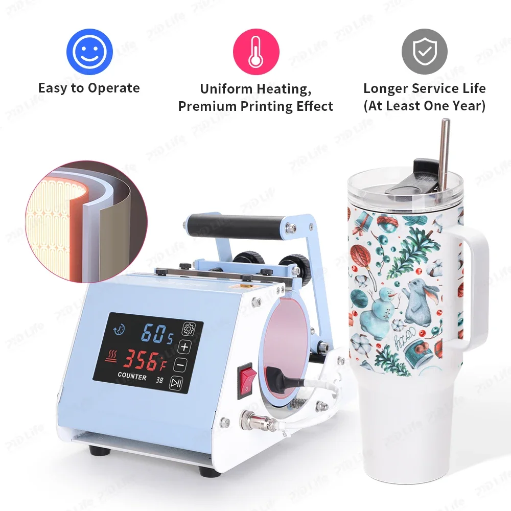 PYD Life 2 in 1 40oz Tumbler Press Machine Sublimation 30 oz 40 oz Mug Skinny Heat Press Transfer Printing Machine