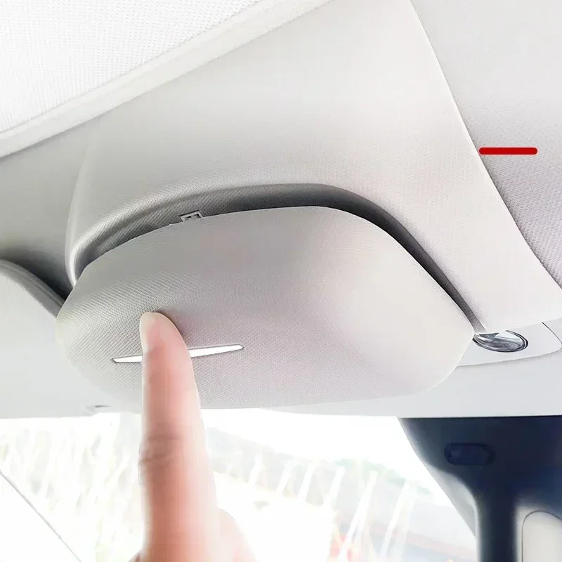 Caja de almacenamiento de gafas de sol para Tesla, nuevo Modelo 3/Y/3 + Highland 2024, diseño Original, visera, Clip, accesorios para coche