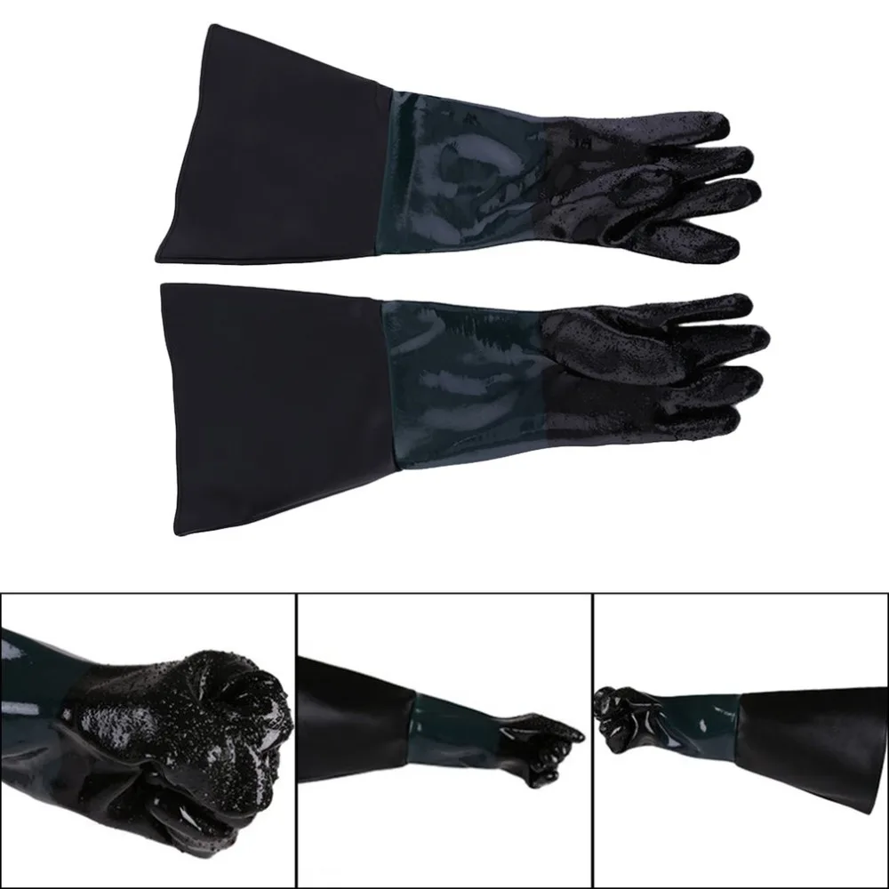 1 Pair 600MM Replacement Machine Gloves for Sandblaster Sand Blast Cabinet Work Soft Heavy Duty Protective Sandblasting Gloves