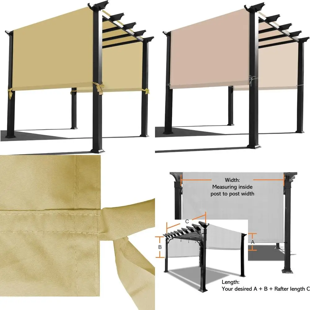 

Универсальный сменный водонепроницаемый навес для перголы — длина 14 футов x шириной 9 футов, песочный цвет, прочный уличный чехол