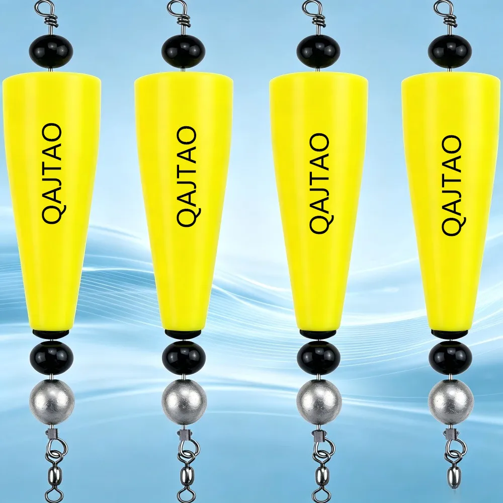 QAJTAO 4 Stück Angelposen, Popping-Korken für Salzwasser und Süßwasser, Rassel-Gewichtsposen, Angelzubehör, farbige Posen