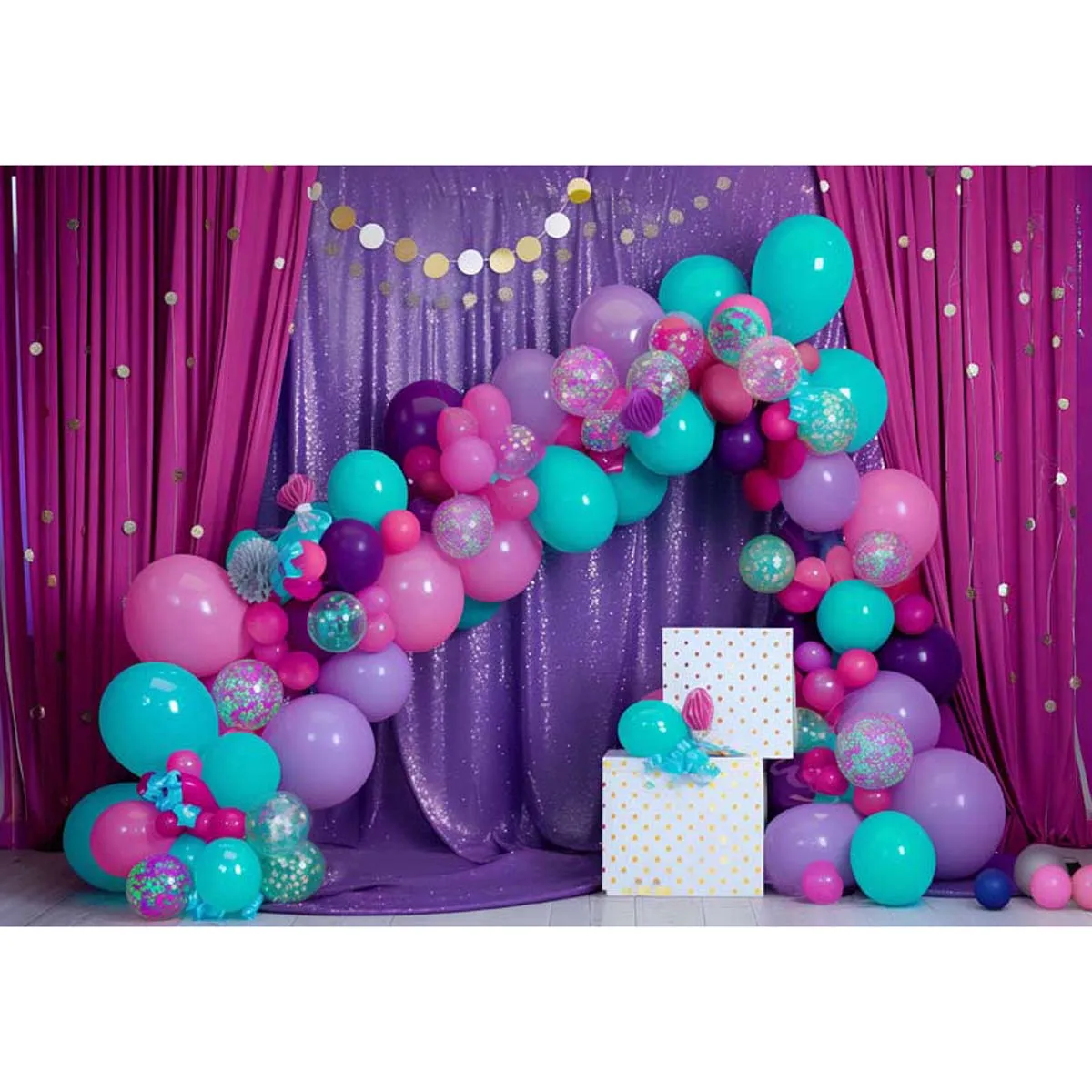 

Allenjoy Mermaid Party Decor Balloon Garland Backdrop