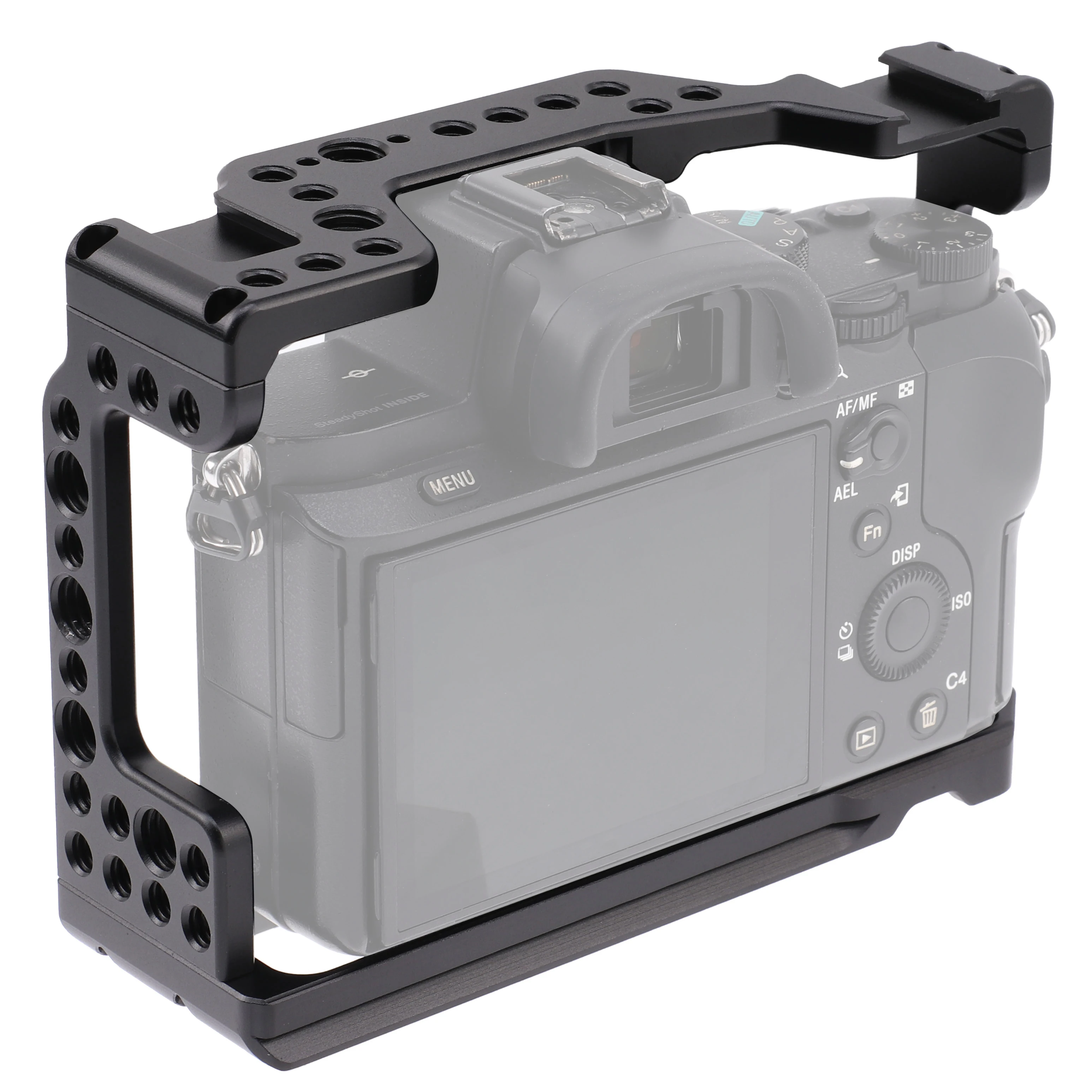 RaidNeo Full Camera Cage Rig per Sony A7III A7RIII A7II A9 stabilizzatore di estensione per riprese Video con scarpa fredda 1/4 3/8 foro per vite
