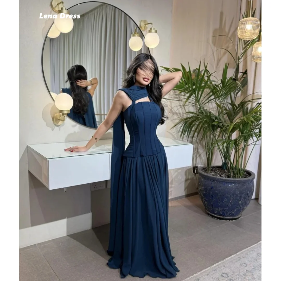 

Lena Custom Made Long Prom Dresses 2025 Luxury Women Evening Dress Line A Shawl Chiffon Woman Party Dresses Ball Gown Dress Gala