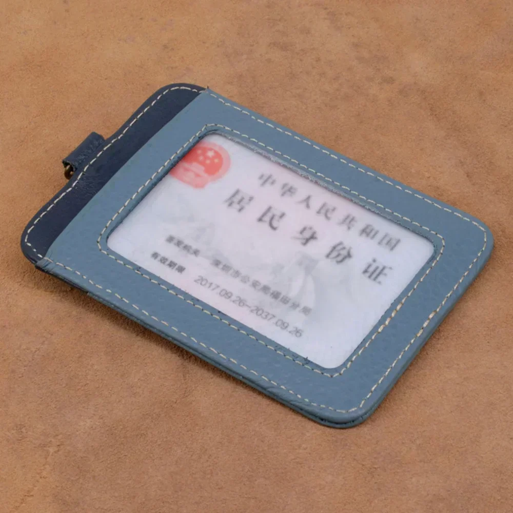 Retro etui na karty pracownika ze smyczą na szyję 49 cm Skóra bydlęca Oryginalne skórzane etui na karty Etui na personel Identyfikator autobusu Wizytówka