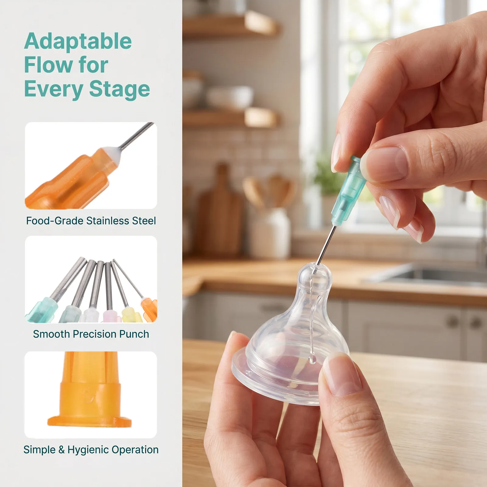70Pcs Portable Baby Bottle Feeding Accessories For Nursing Mother Nipple Hole Maker Stainless Steel Teat Punch