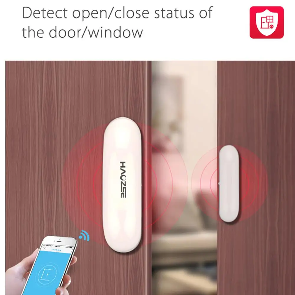 Tuya WiFi Window Door Sensor Door Burglar Alarm Home Security Warning System APP Remote Detection Door Detector NAS-DS01W