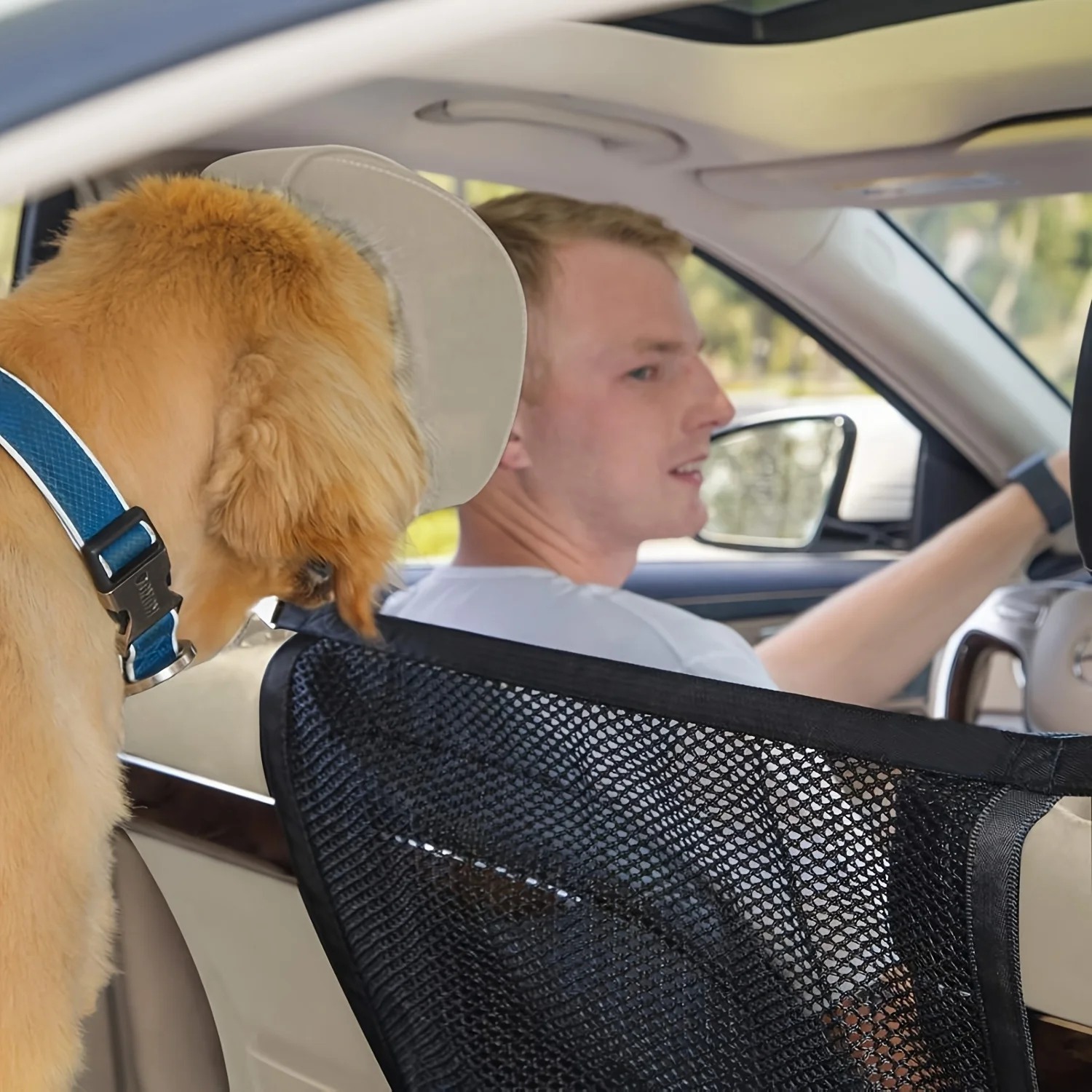 Auto-Hundennetz-Barriere, 21 x 21 Zoll, verstellbares Netz, Hindernis, Auto, Hundebarriere, Netz, Auto-Rücksitz, Haustierzaun, Auto, Haustier-Isolationsschutz