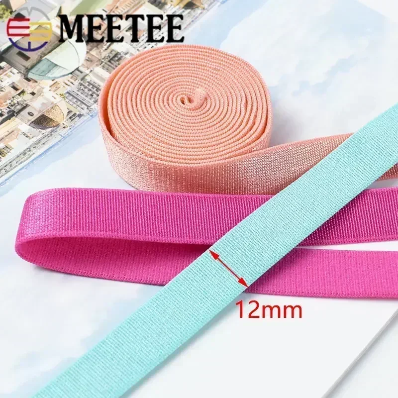 5/10M 12mm Elastic Bands for Underwear Bra Shoulder Strap Spring Hair Rubber Band Pants Belt Stretch Nylon Webbing Sew Accessory