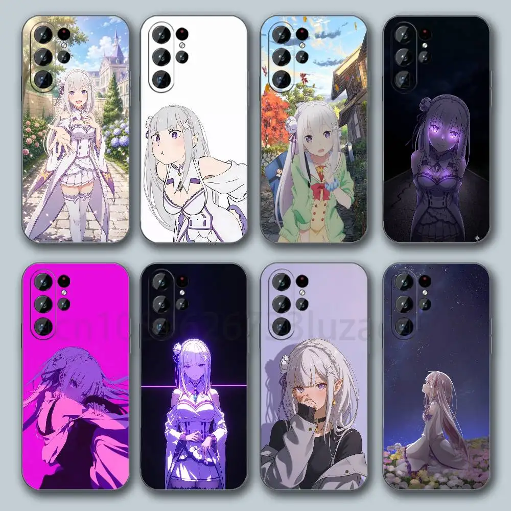RE Z-ZERO Emilia  Phone Case For Samsung Galaxy S26 S25 S24 S23 S22 S21 FE Plus Ultra Cover TPU Shockproof Phone Cover
