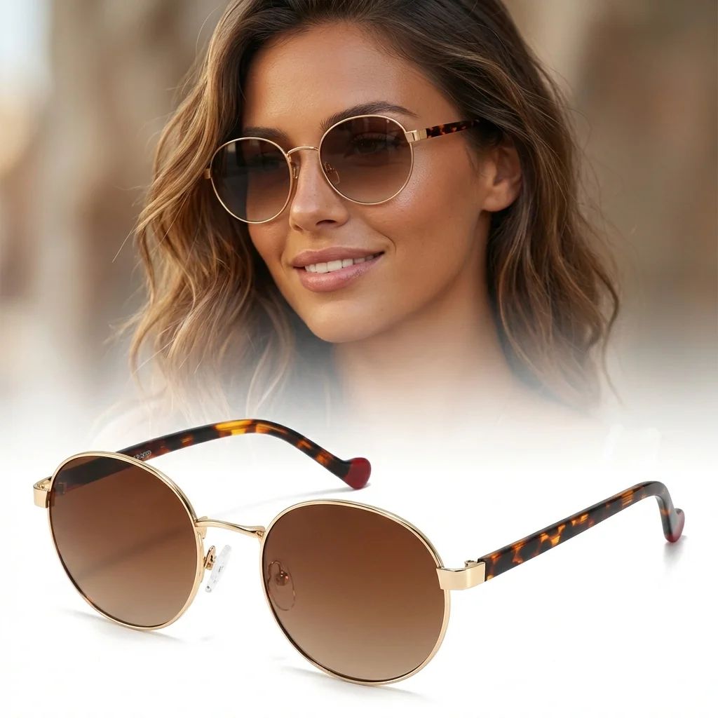

Classic Oval Small-frame Retro Sunglasses, Suitable for Travel Sun Protection, Women's Fashion Accessories, Sunglasses, Goggles