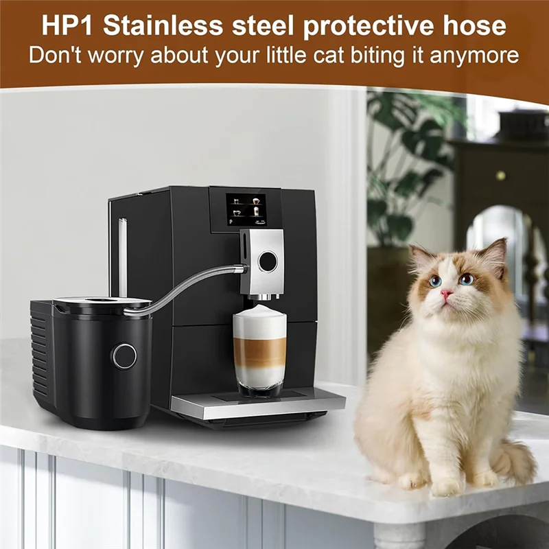 غلاف أنابيب الحليب من الفولاذ المقاوم للصدأ M04K مع محول HP1 لموديلات ماكينة القهوة Jura: WE8، ENA 8، Micro 90، E6، D6