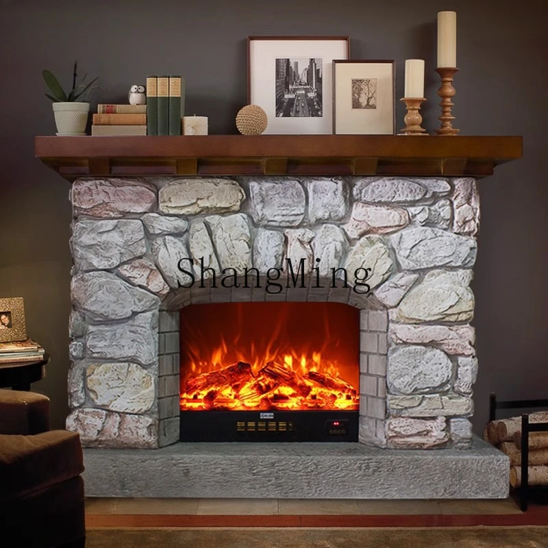 ZYY ريترو تقليد الحجر عباءة 1.2/1 3/1.42/1.5 متر مقلد لهب فرن التدفئة الأساسية
