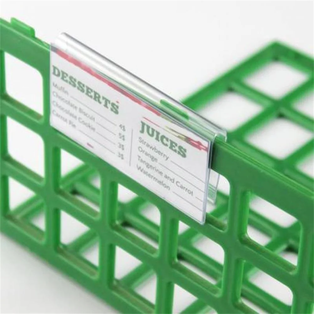 

10/8/6cmx4.2cm Clear Plastic Pvc Price Tag Sign Label Display Clip Holder For Supermarket Store Wood Glass Shelf Fitting