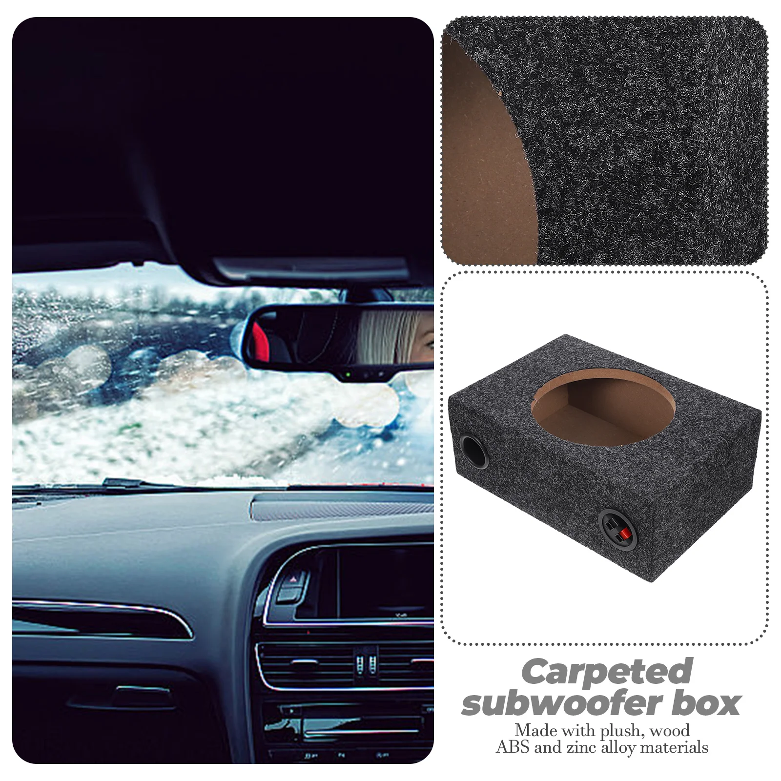 Sealed Carpeted Subwoofer Enclosure 8 Inch Sub Box Replacement DIY Accessory Car Audio Wooden Box Modified Subwoofer