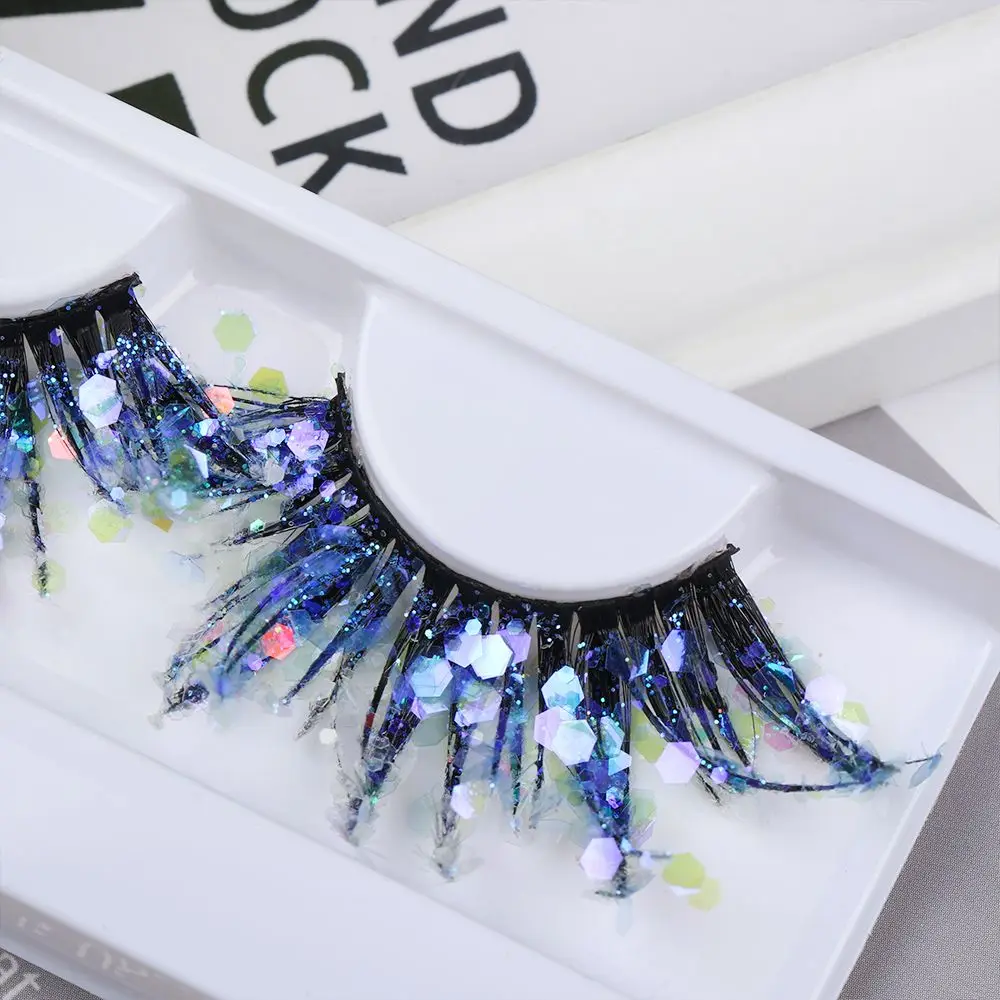 European American Style Glitter Powder Natural Fake Lashes Makeup Supplies Nude Makeup 3D False Eyelashes