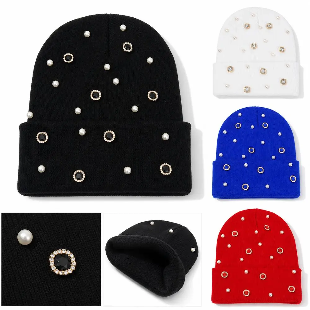 Fashion Cotton Knitted Beanie Hat Knitted Texture Brimless Style Winter Knit Hat Warm Coverage Pullover Hat Women