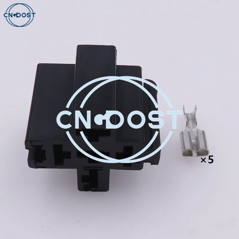 1 Set 5 Hole AC Assembly Relay Connector Electrical Auto Relay Wiring Socket With Terminals