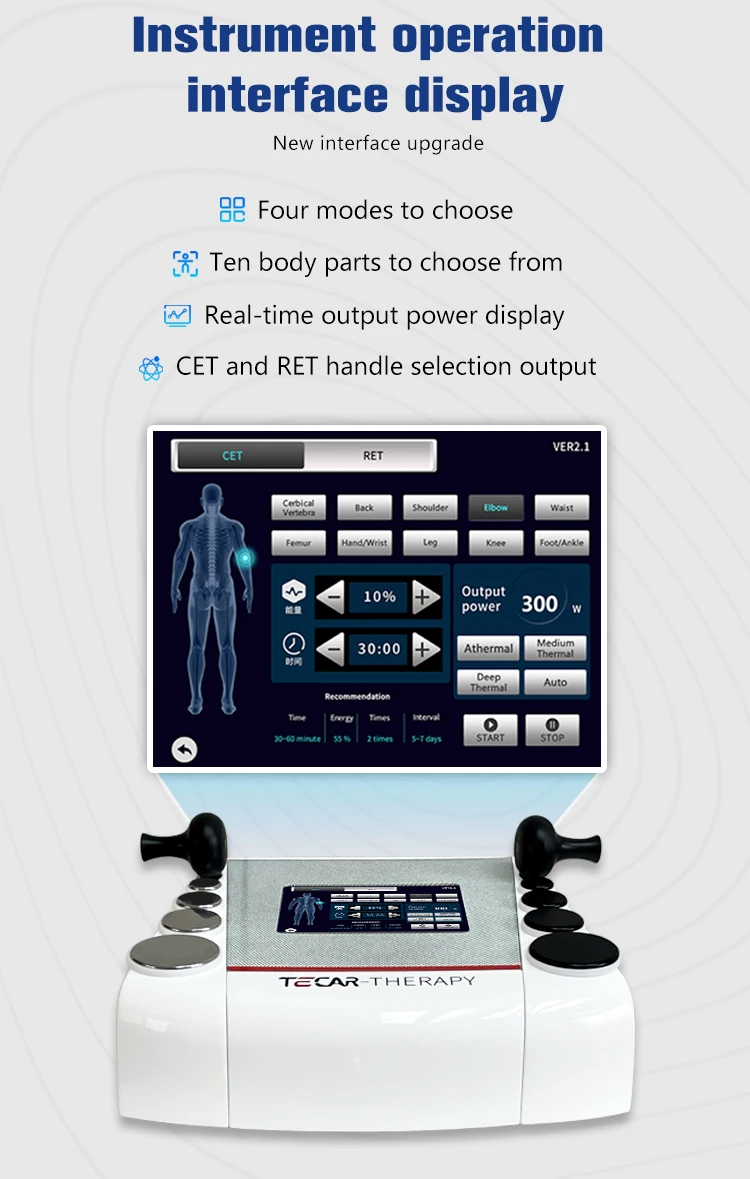 2024 Portable Tecar Therapy Monopolar RF Diathermy Machine RET CET Indiba Body Shaping Sliming Face Lift Skin Tightening Machine