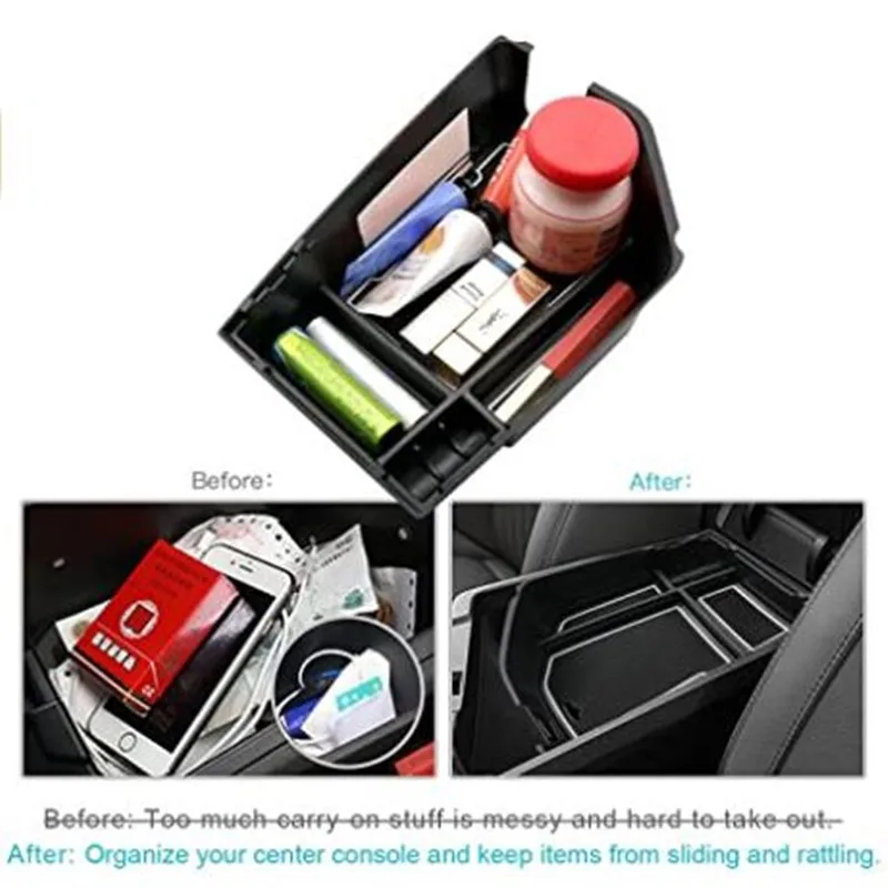 ABS Armrest Insert Secondary Storage Box Center Console Organizer Tray For 2021 2022 Genesis G70 Interior Accessories