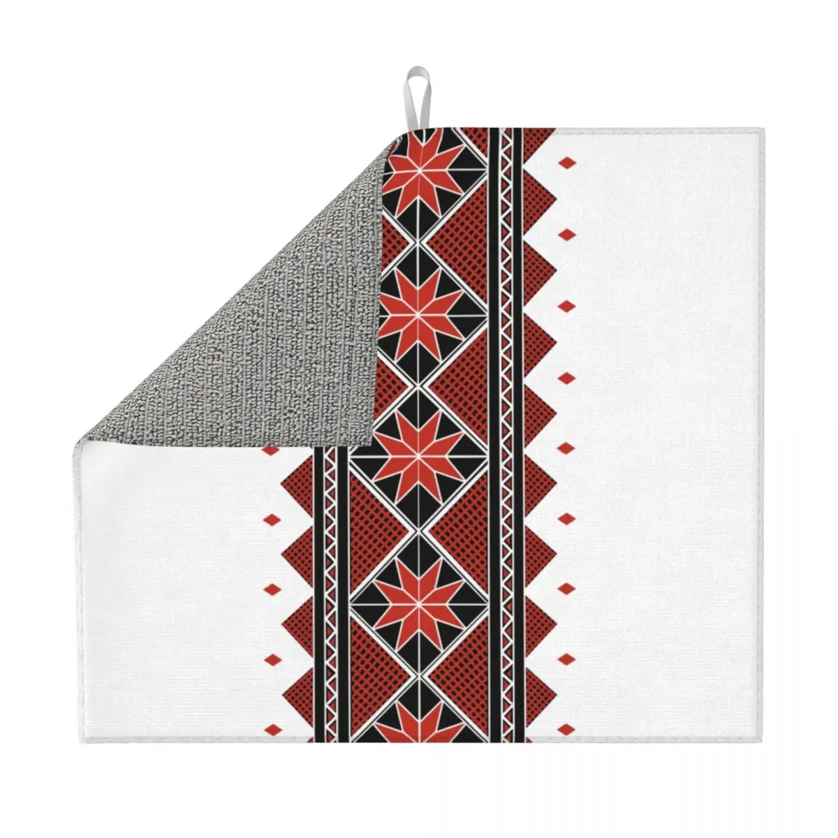 Custom Ukrainian Traditional Embroidery Dish Drying Mat for Kitchen Super Absorbent Microfiber Vyshyvanka Dishes Drainer Pads