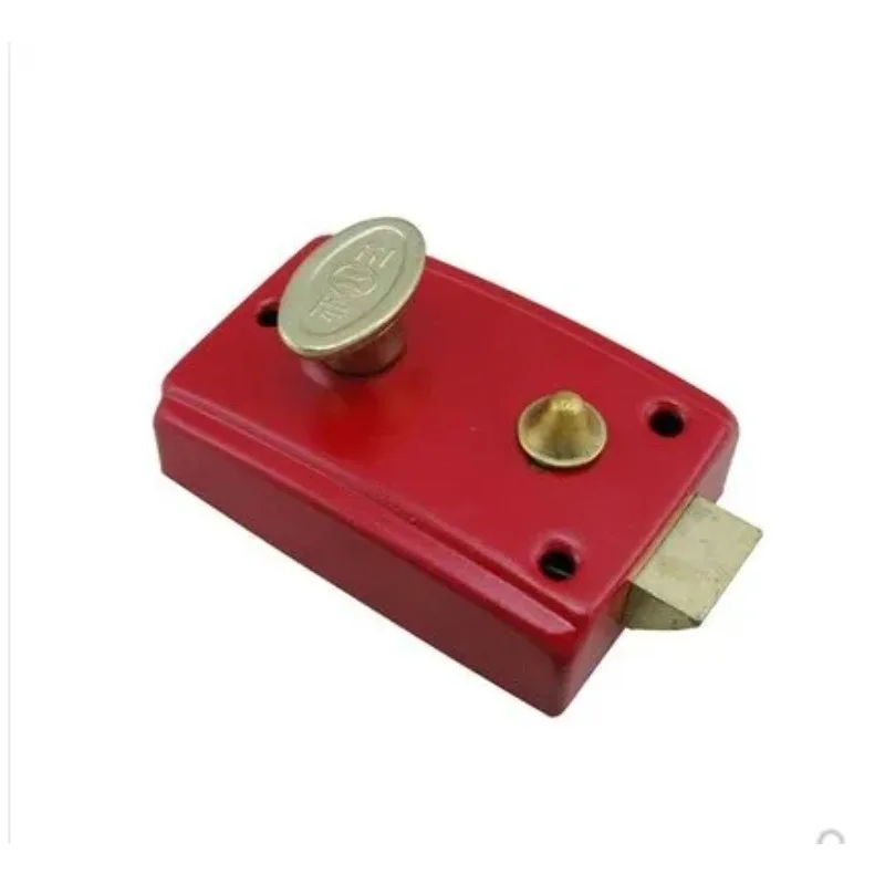 708 Exterior Door Retro Red Locks Security Anti-theft Lock Multiple Insurance Lock Wood Door Lock For Furniture Hardware