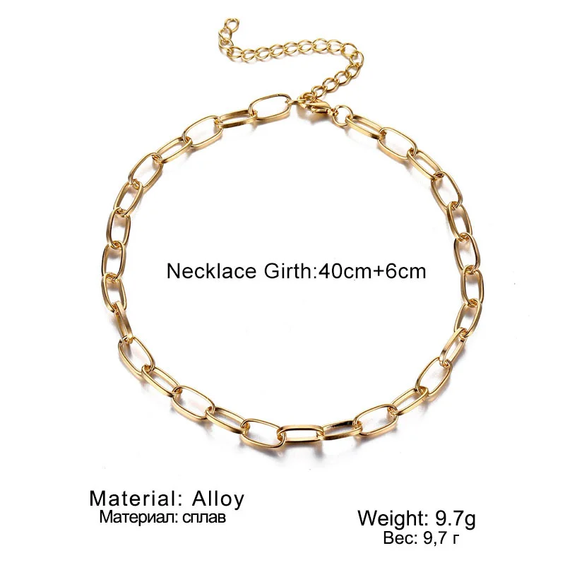 Popular Stainless Steel Thick Chain Necklaces Necklaces for Women Punk Minimalist Metallic Men Choker Necklace Party Jewelry