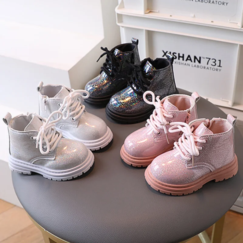 Children Leather Boots Anti Slip Soft Sole Ankle Boot Winter Shoe for Girl Kids Shoe for Girl Toddler Boots Baby Girl Shoe Bota