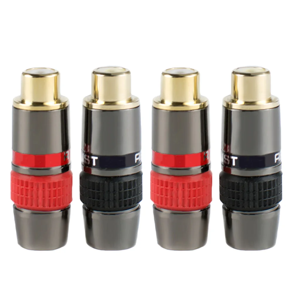 Suono musicale spina RCA femmina placcata in oro cavo hi-fi da 8MM terminale connettore Audio in rame connettore Jack RCA adattatore femmina