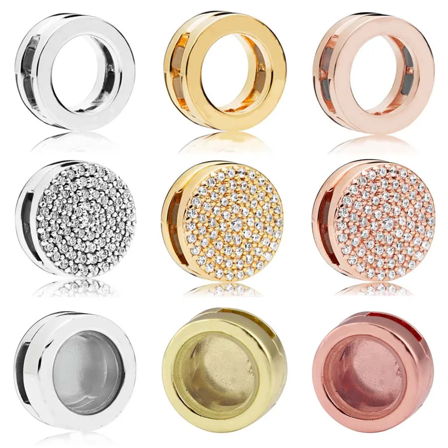 

Authentic 925 Sterling Silver Dazzling Elegance Smooth Reflexions Locket Reflexions Fit Pan Bracelet & Necklace Jewelry