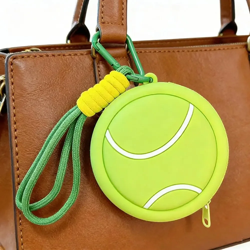Creative Sports Silicone Coin Purse Basketball Football Volleyball Baseball Shaped Storage Bag Portable Headphone Box Keychain