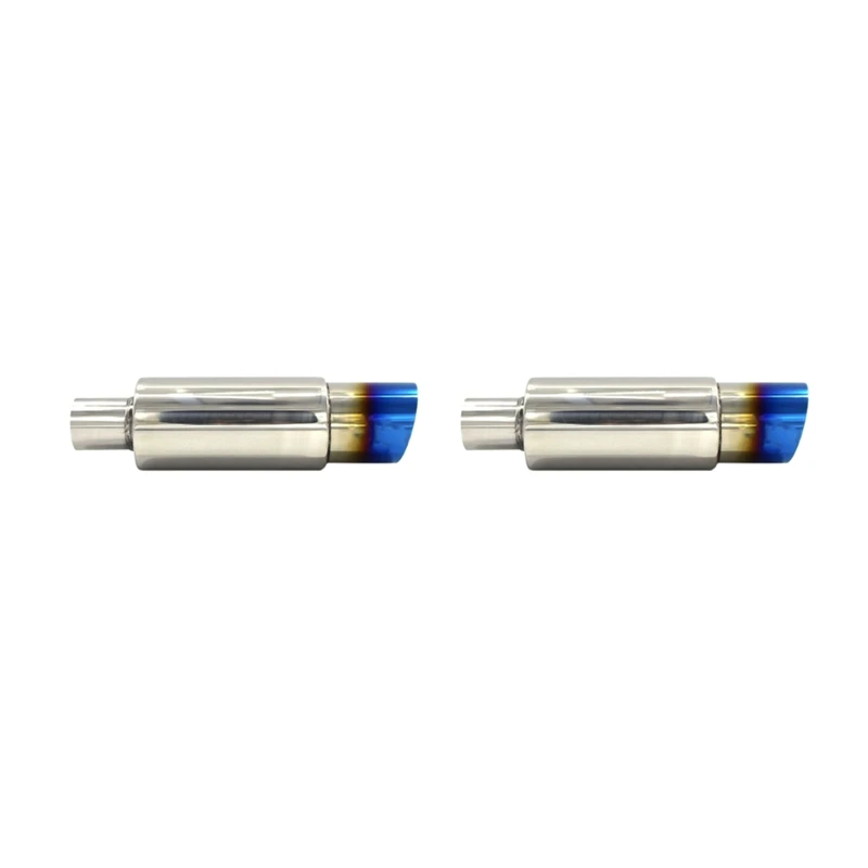 

2X Car Universal Stainless Steel Rear Exhaust Pipe Square Muffler Tail Throat Muffler Tip Pipe 370Mm Roasted Blue