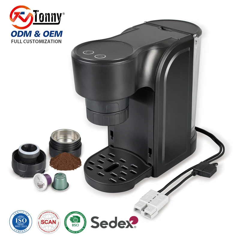 

Intelligent Library Single Serve Espresso Ground Coffee Machine 12V DC Fast Heating 20Bar For RV & Outdoor Interior Accessory Co