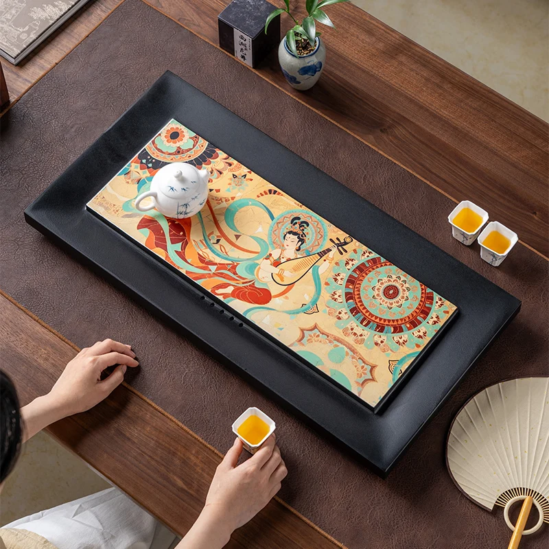 Luxury Chinese Tea Tray Desk Coasters Serving Table Valet Decorative Tea Tray Accessories Saucer Bandejas Home Decorationgs