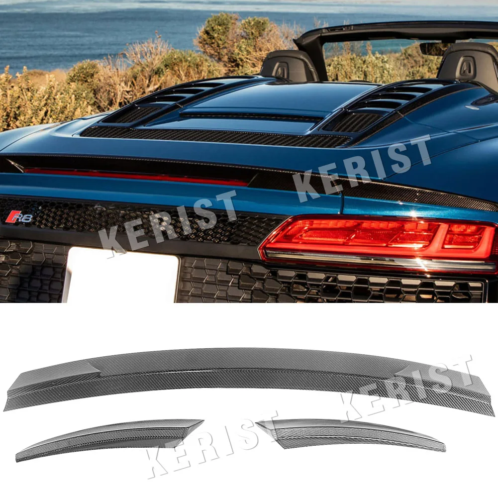 SPOILER r8 spyder Carbon Spoiler for audi R8 Convertible spyder v8 v10 not fit for R8 coupe Wing Lip Sticker 2016-up