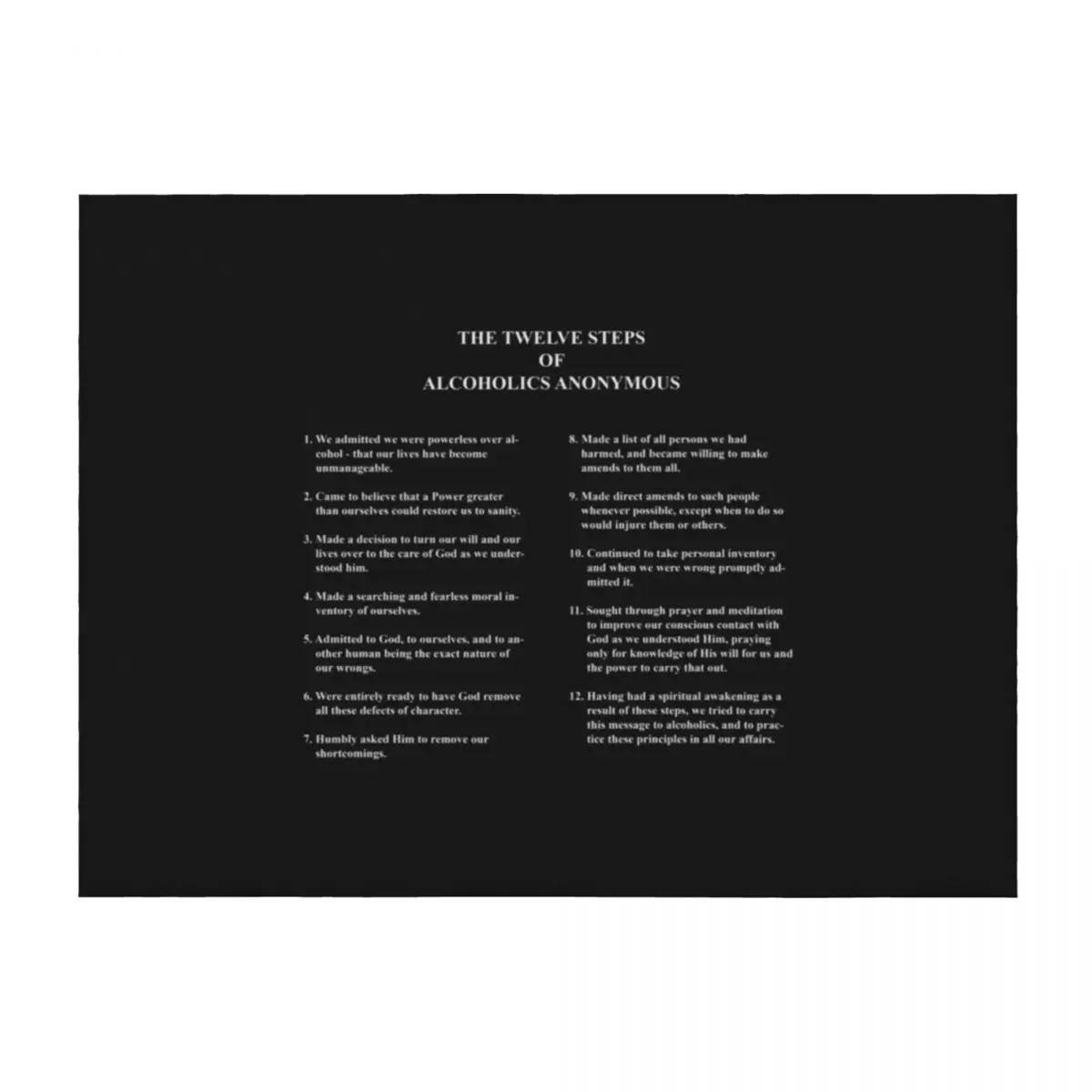 

12 Steps Of Alcoholics Anonymous Advocacy Throw Blanket Weighted Personalized Gift Flannel Fabric Blankets