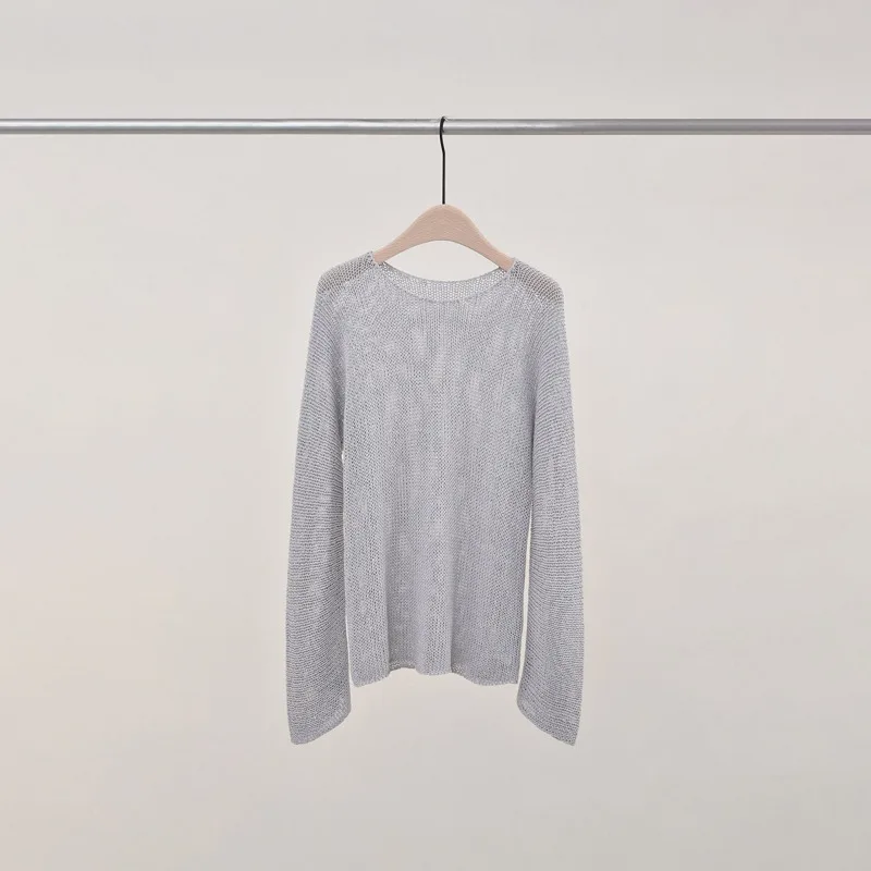 ฤดูใบไม้ผลิและฤดูร้อนถักเสื้อกันหนาว Slack และ Hollow Top หลวมเสื้ออเนกประสงค์สําหรับผู้หญิง