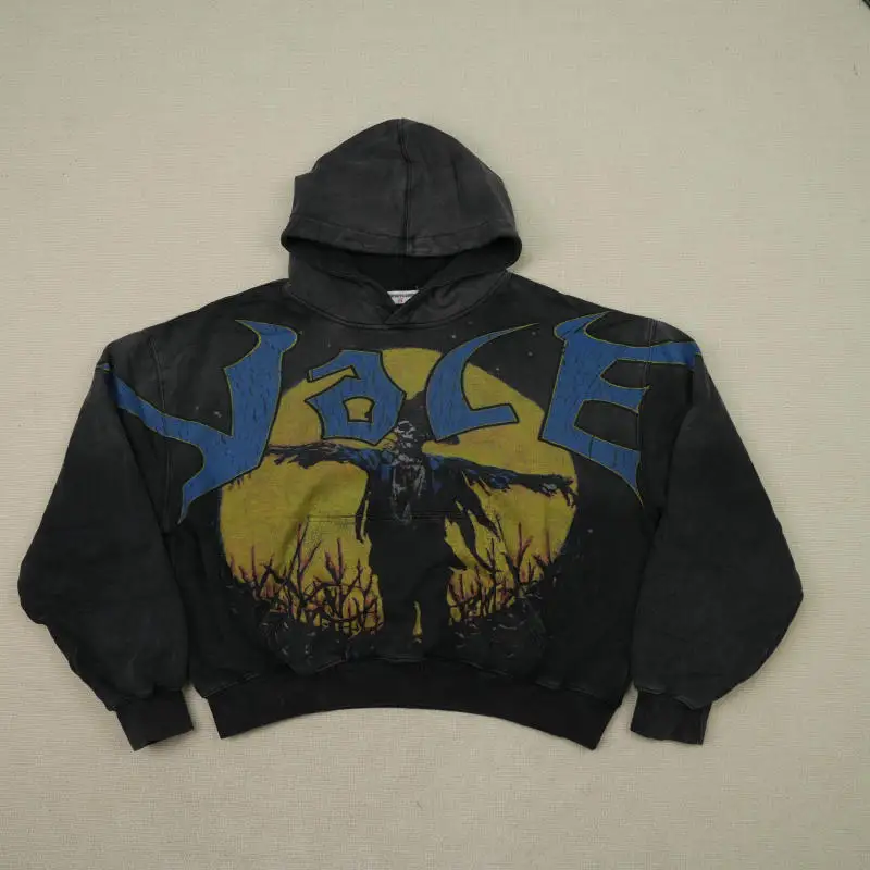 

Blue Logo Printed Casual Hoodie Sweatirt Cotton Polyester Men's Long Sve round Ne Deer Print Leisure Streetwear