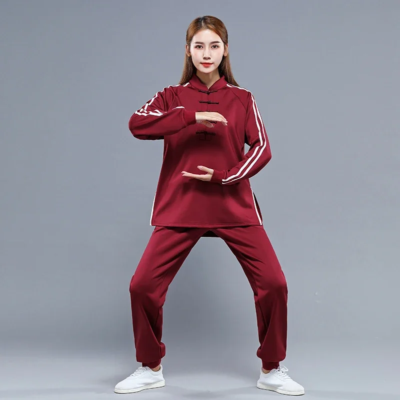 Winter Cotten Kung Fu Tai Chi Clothing Thicken Martial Arts Clothes Taiji Wushu Uniform Wing Chun Multicolor Thicken Knitting