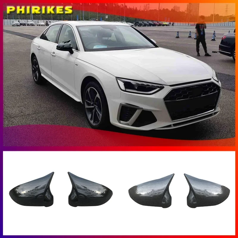 

For Audi A4 A5 B9 Side Mirror Caps (Carbon Look) 2017 2018 2019 S4 S5 RS5 allroad Quattro replace Covers