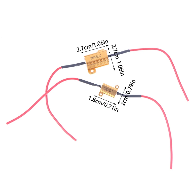 مجموعتان من أجهزة فك ترميز Canbus LED للسيارة - 10/25/50 وات 6/8/25/39Ohm مقاومات تحميل لإشارة الانعطاف التلقائية/مصباح لوحة الترخيص #6