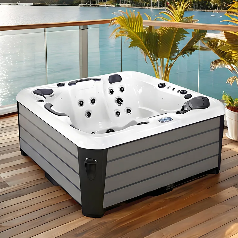 5-Person Acrylic Outdoor Hot Tub Energy Efficient Balboa Intelligent Constant Temperature Heating Modern Bathroom