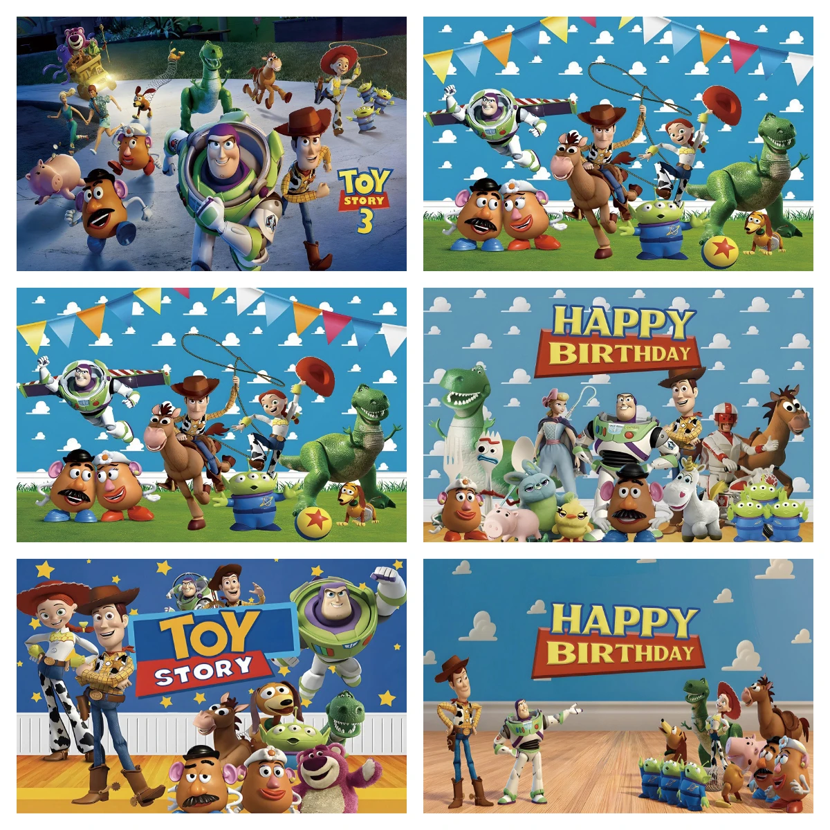 Toy Story Woody Background For Photography Baby Shower Boy Event Birthday Party Decoration Props Supplies Stage Photo Backdrop