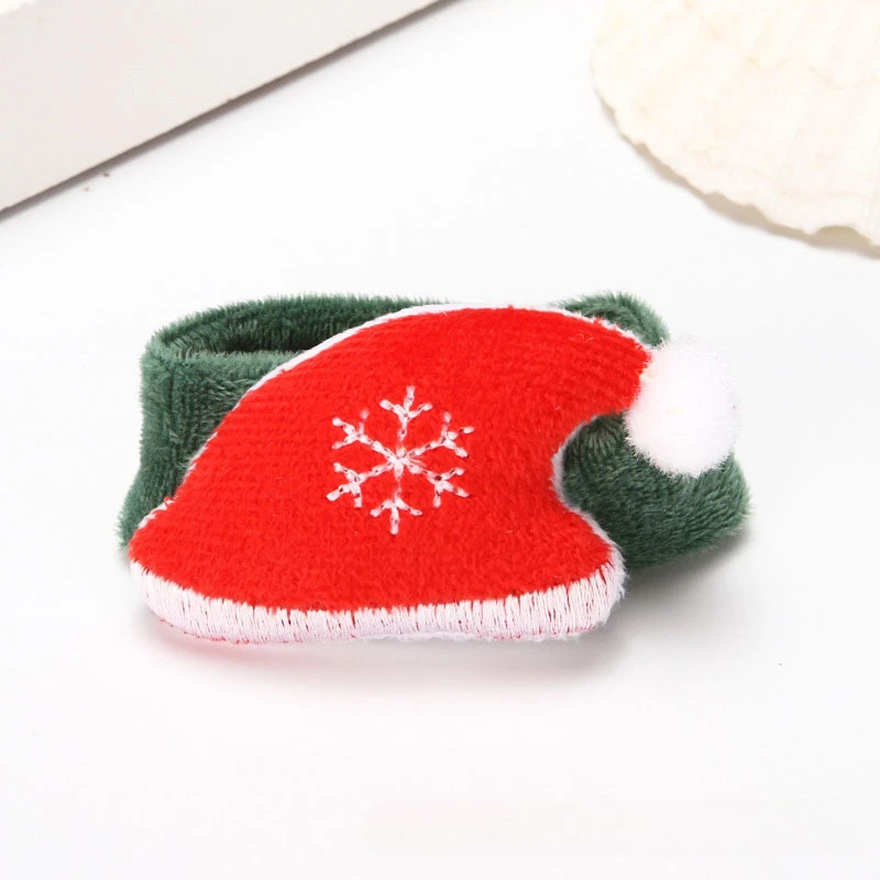 Plush Popping Circle Cute Cartoon Santa Claus Christmas Tree Reindeer Wrist Ornament Children's Christmas Gift 1pcs