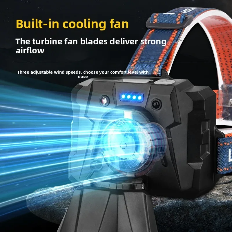 كشافات ومروحة خارجية 2 في 1 - مصباح LED عالي السطوع، مستشعر حركة، محمول طويل العمر للصيد الليلي #3