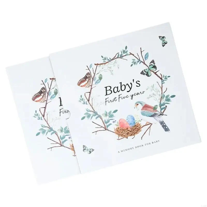 54DF Książka pamięci Baby Memory Journal Wzrost Kamienie milowe Pierwsze słowo Zdjęcie ręczne odciski rąk