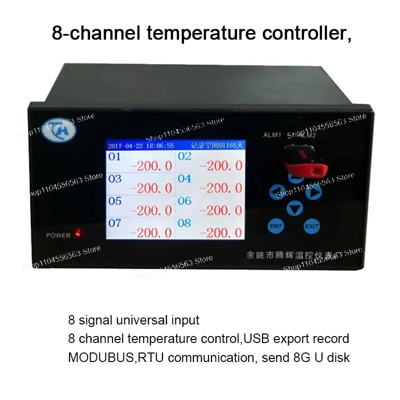 2/3/4/8 Channel Temperature Controller 0-5V Input with USB Data Record & RS485 Communication High Precision Temperature Regulato